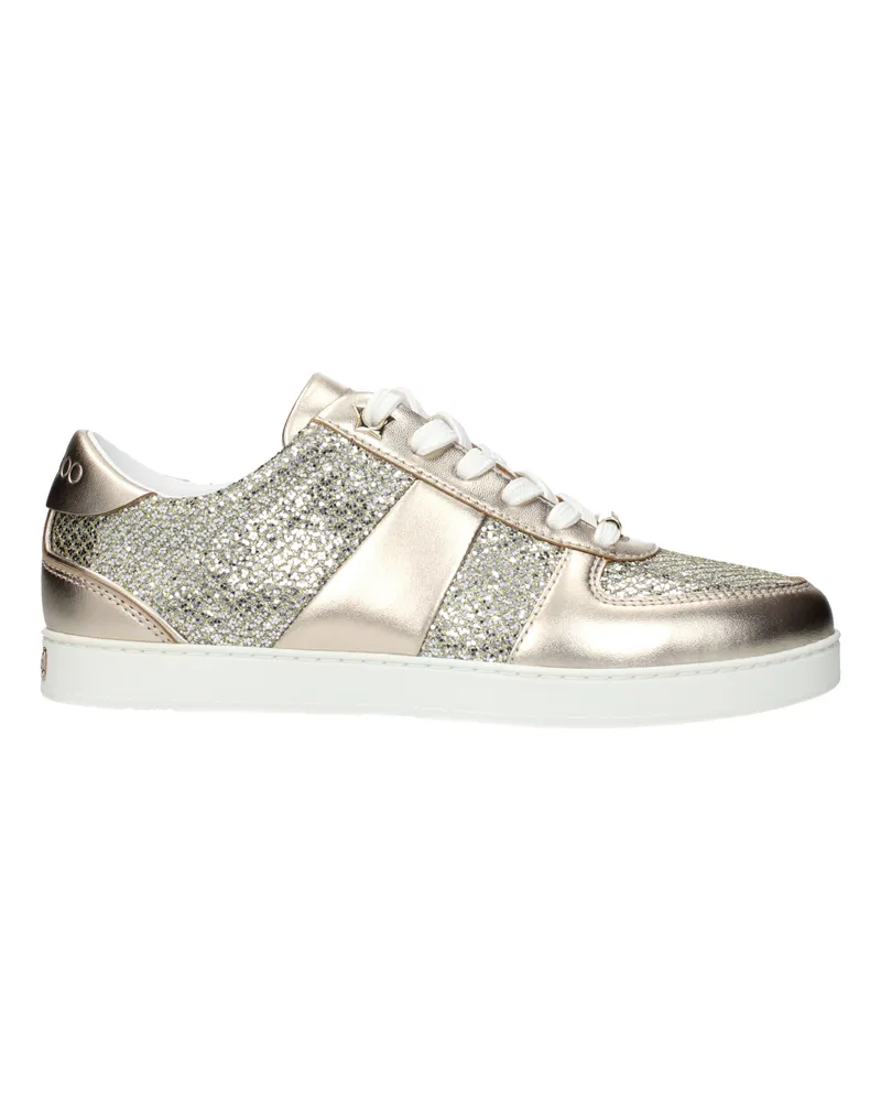 Jimmy Choo Teri Damens Sneakers aus gold-/champagnerfarbenem Leder -