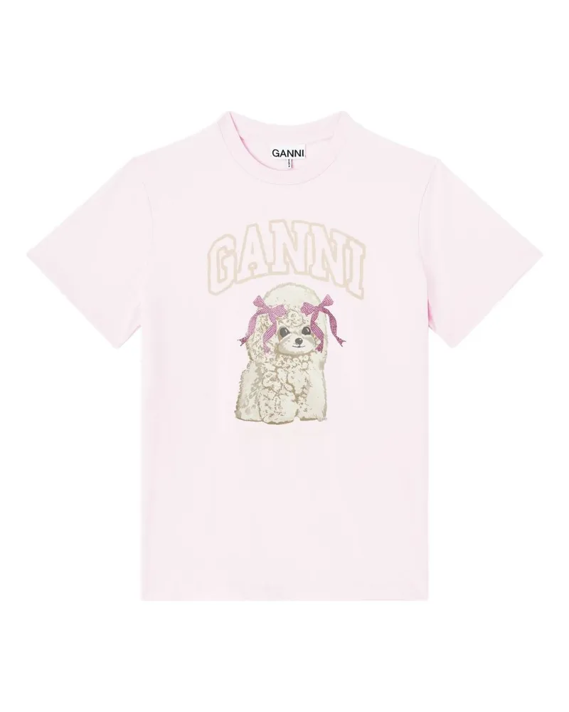 Ganni T-Shirt aus Bio-Baumwolle Pink