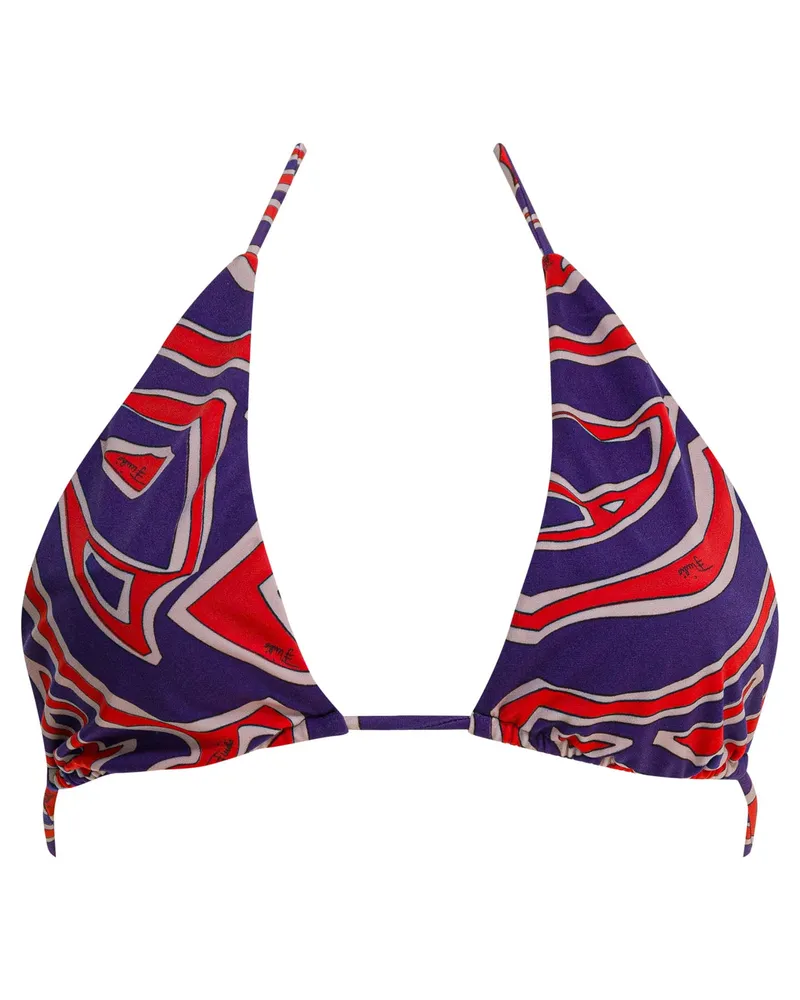Emilio Pucci Triangel-Bikinioberteil mit Stamba Labirinto Purple