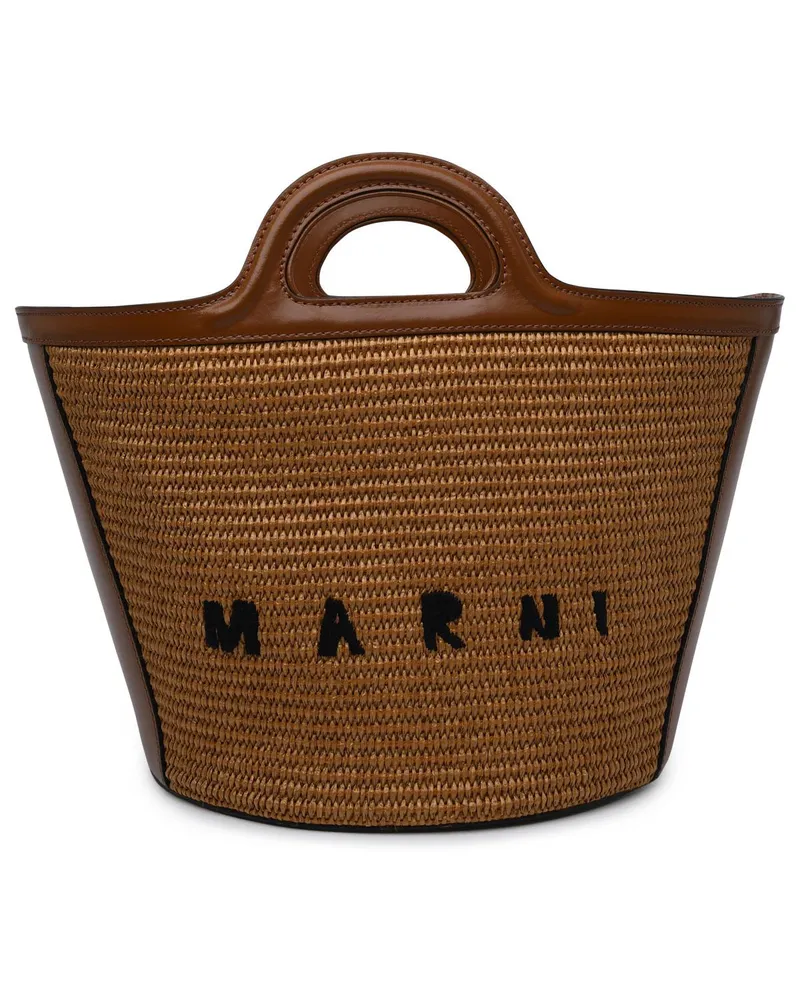 Marni Brown Lear Blend Tropical Bag Brown