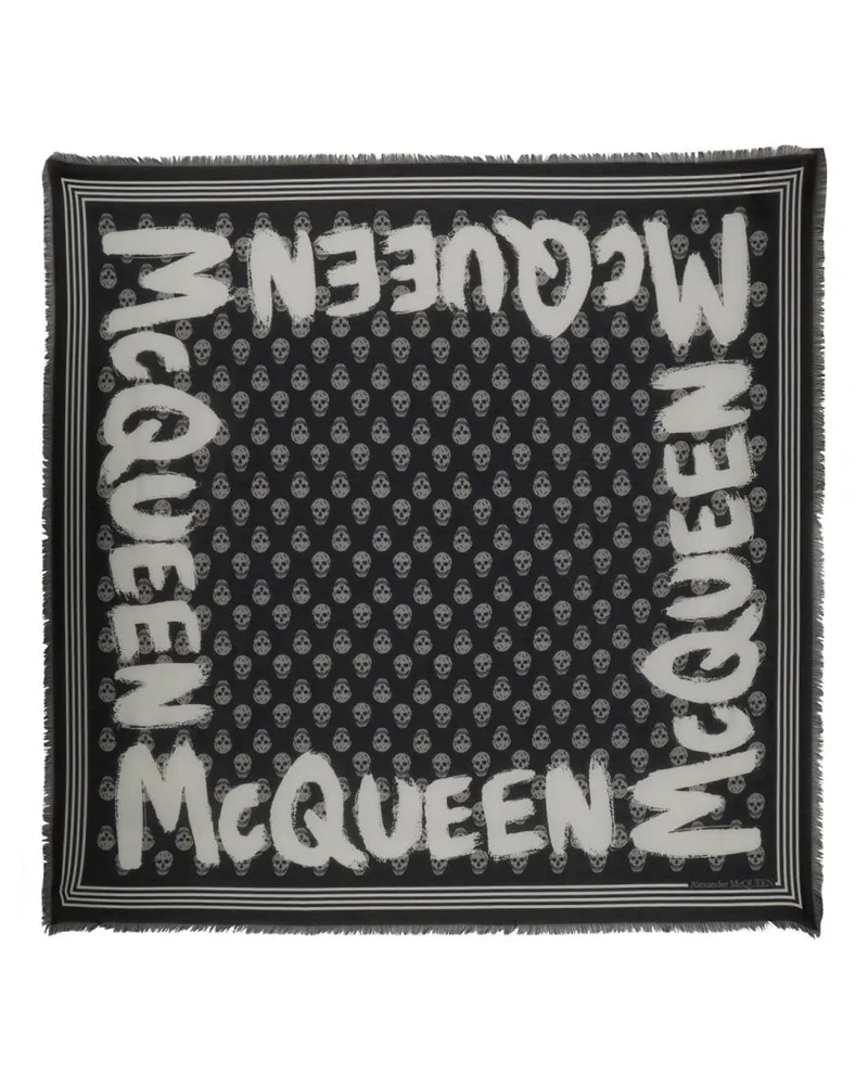 Alexander McQueen Alexander Mc Queen Graffiti Biker-Schal Black