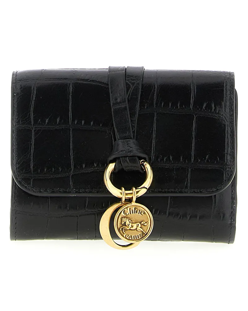 Chloé Kleines Portemonnaie „Alphabet“ von Black