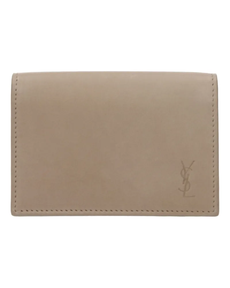 Saint Laurent Damens Dokumentenhalter aus Leder in Beige -