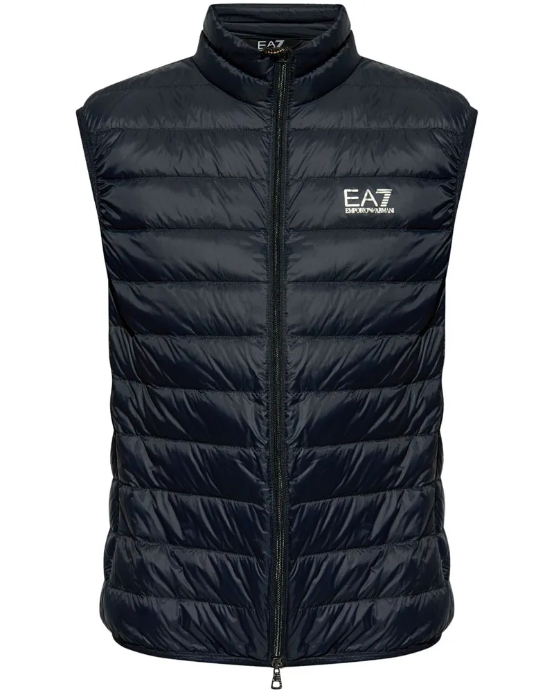 EA7 Logo Down Weste Blue
