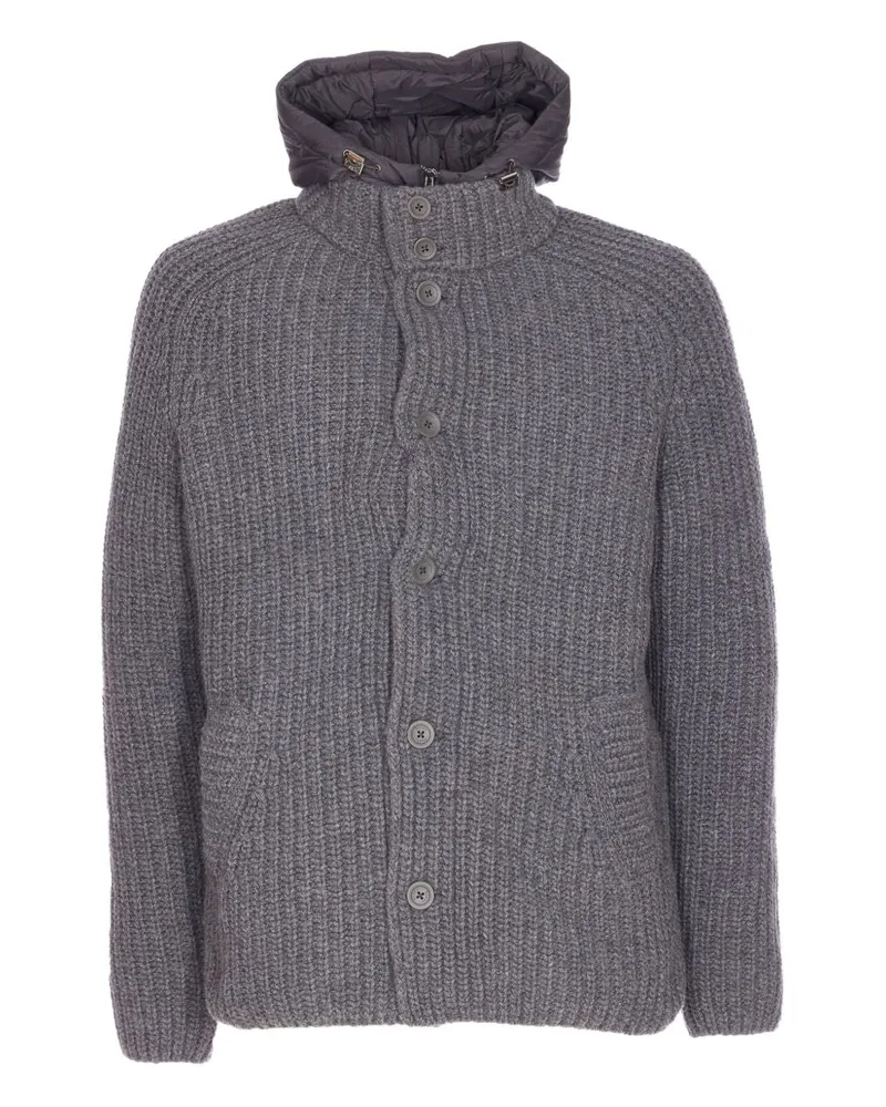 Herno Woll -Strickjacke Grey