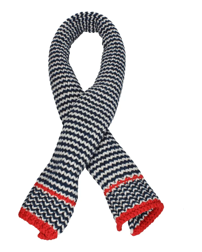 Bottega Veneta Herrens Schal Wolle Blau/Rot -