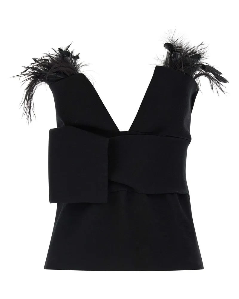 Alberta Ferretti Feather Top Black