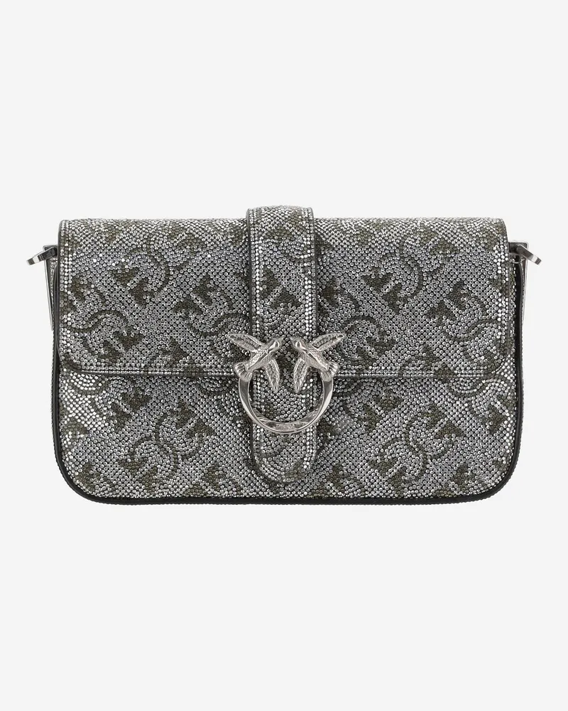 Pinko Love One Slouchy Baby Umhängetasche Silver