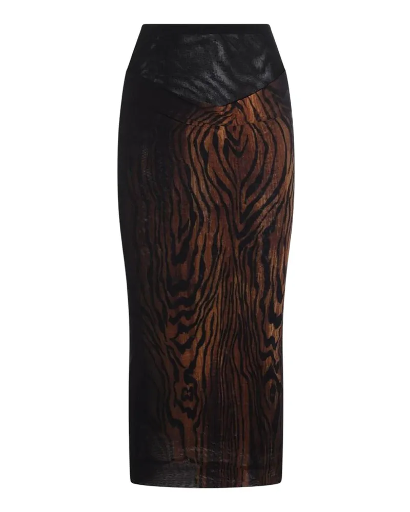 Jean Paul Gaultier Jean Paul Gaultier Holzmuster drapierten langen Rock 0060