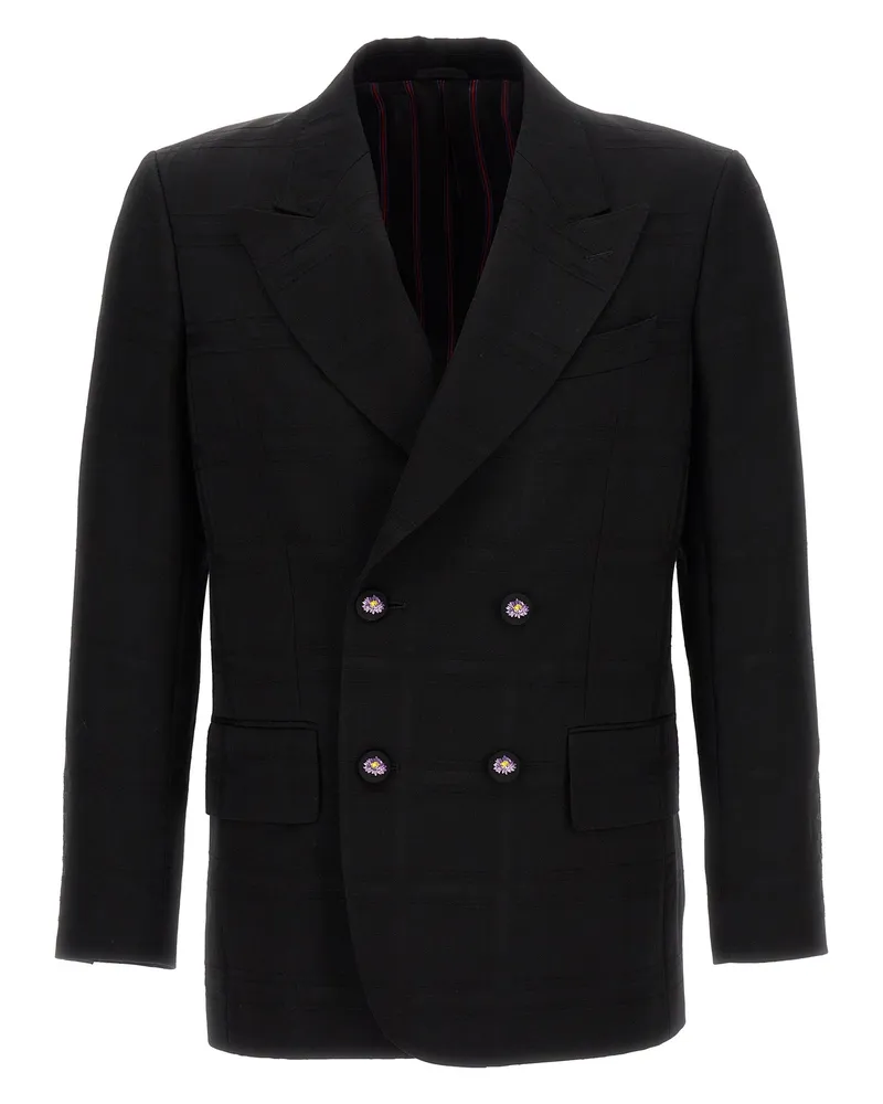 Etro Check -Doppel -Blazer -Blazer Black