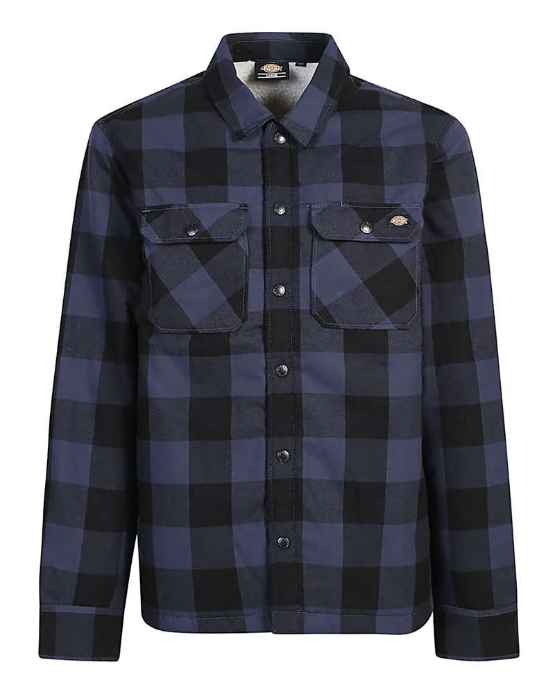 Dickies checkte Baumwollmischhemd Blue