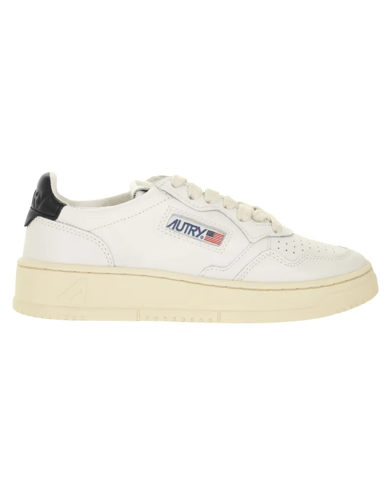 AUTRY Medaillengewinner niedriger Leder -Turnschuhe White