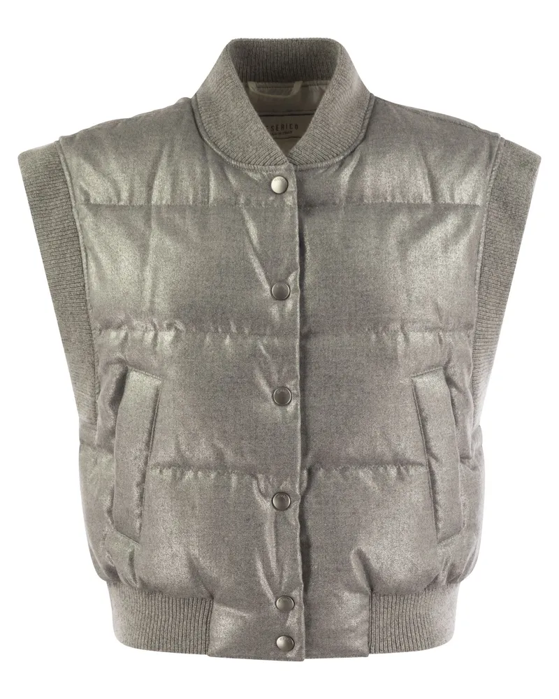 Peserico Down Cropped Weste Grey