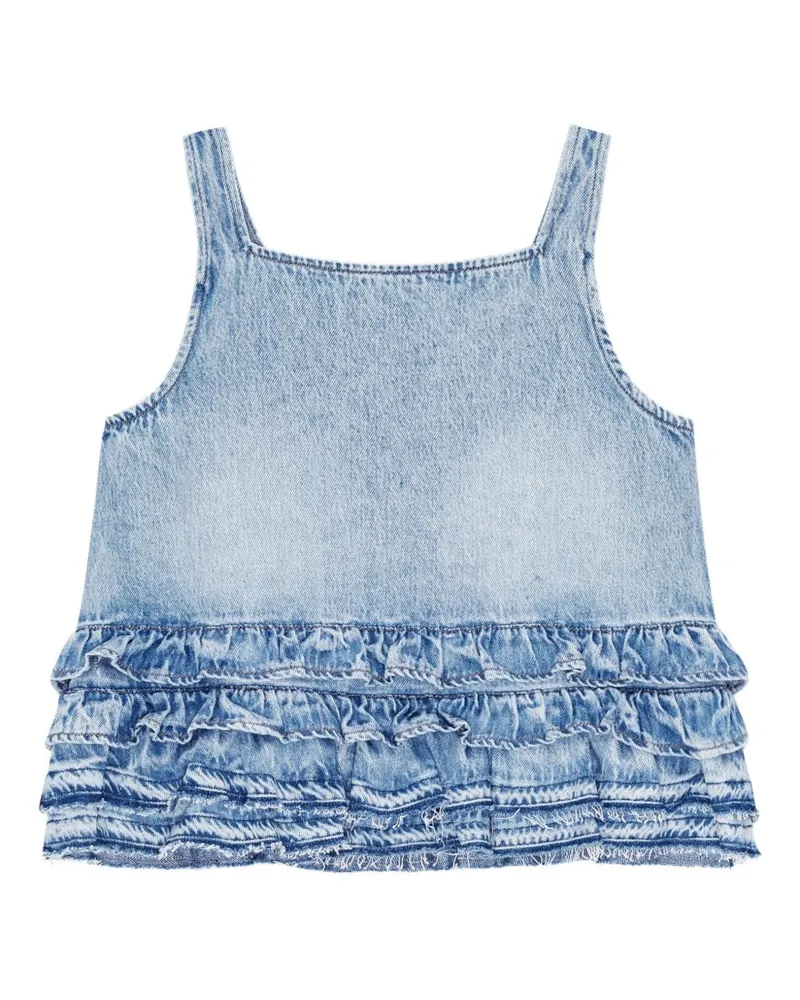 Ganni Bio -Baumwoll -Denim -Top Clear