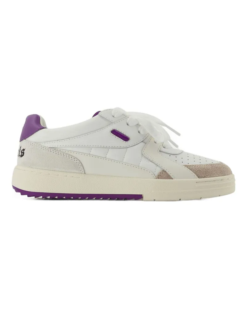 Palm Angels Palm University Sneakers  Weiß/Lila Leder Purple