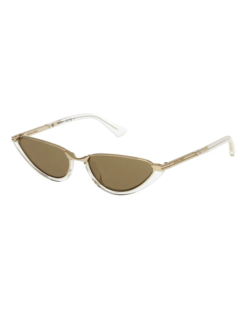 Bottega Veneta Damens Sonnenbrille aus gelb/braunem Metall -