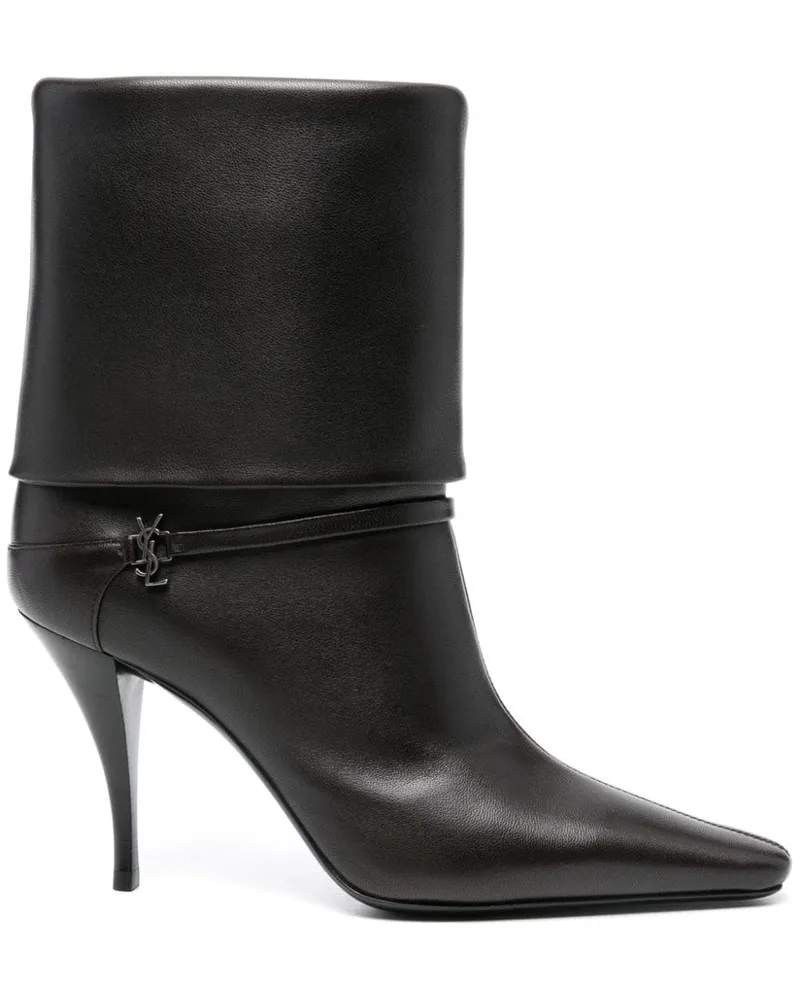 Saint Laurent Niki Lederstiefel Brown