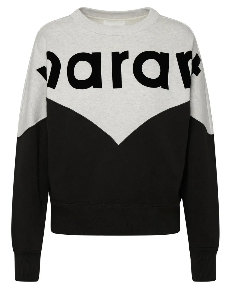 Étoile Isabel Marant zweifarbiges Houston-Sweatshirt aus Baumwollmischung Black