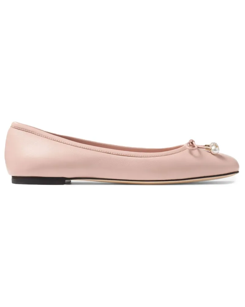 Jimmy Choo Elme Flat Leder Ballet Flats Flats Powder