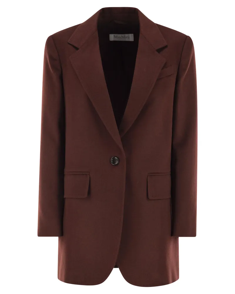 Max Mara Ariccia1234 Kamelfarbene einreihige Jacke Bordeaux
