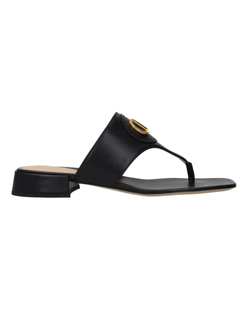 Valentino Garavani Damens Flip-Flops Leder Schwarz -