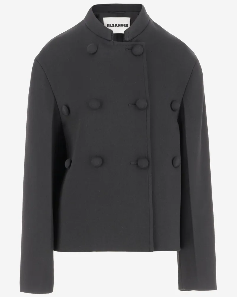 Jil Sander übergroße Wollblazer Black