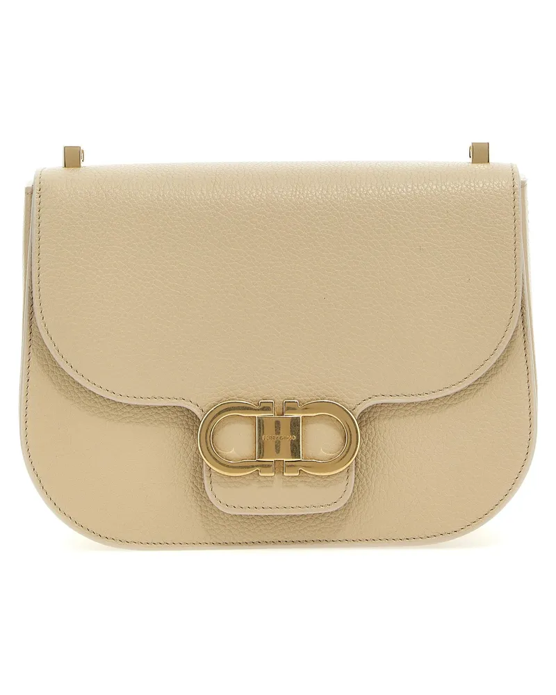 Ferragamo Gancini S'Crossbody Bag Beige