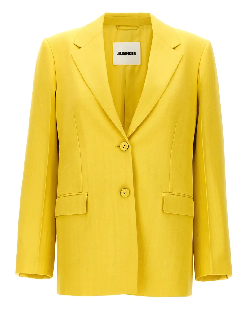 Jil Sander Single Breasted Blazer Green