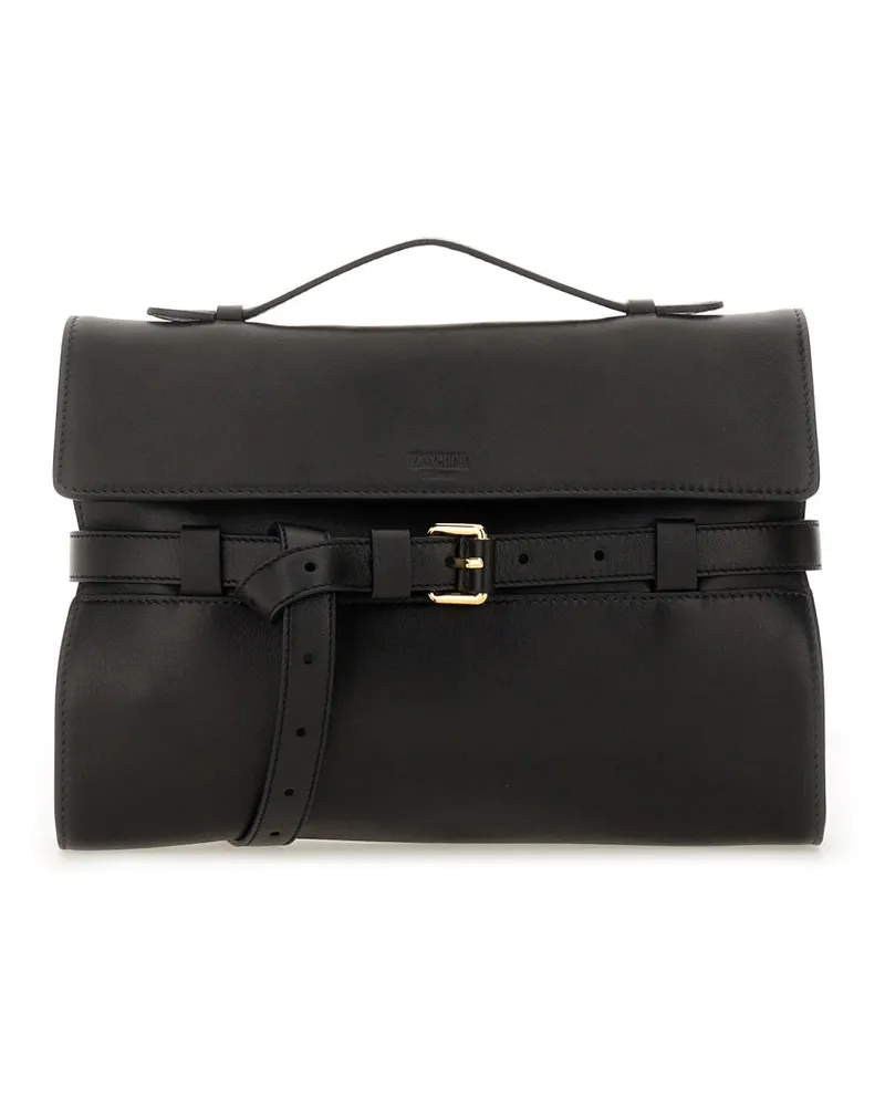 Moschino Nappa Leder "Binde mich" Clutch Black