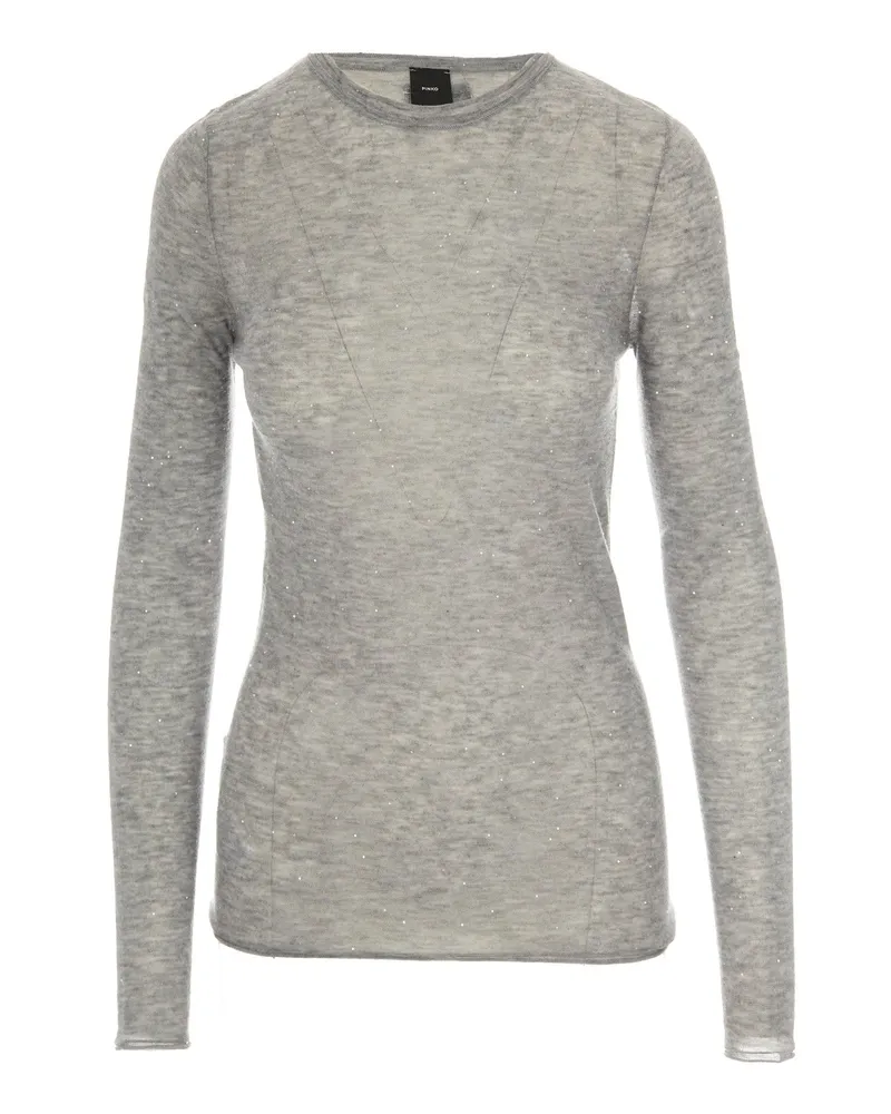 Pinko Maglia Grigia Con Paillettes Grigio