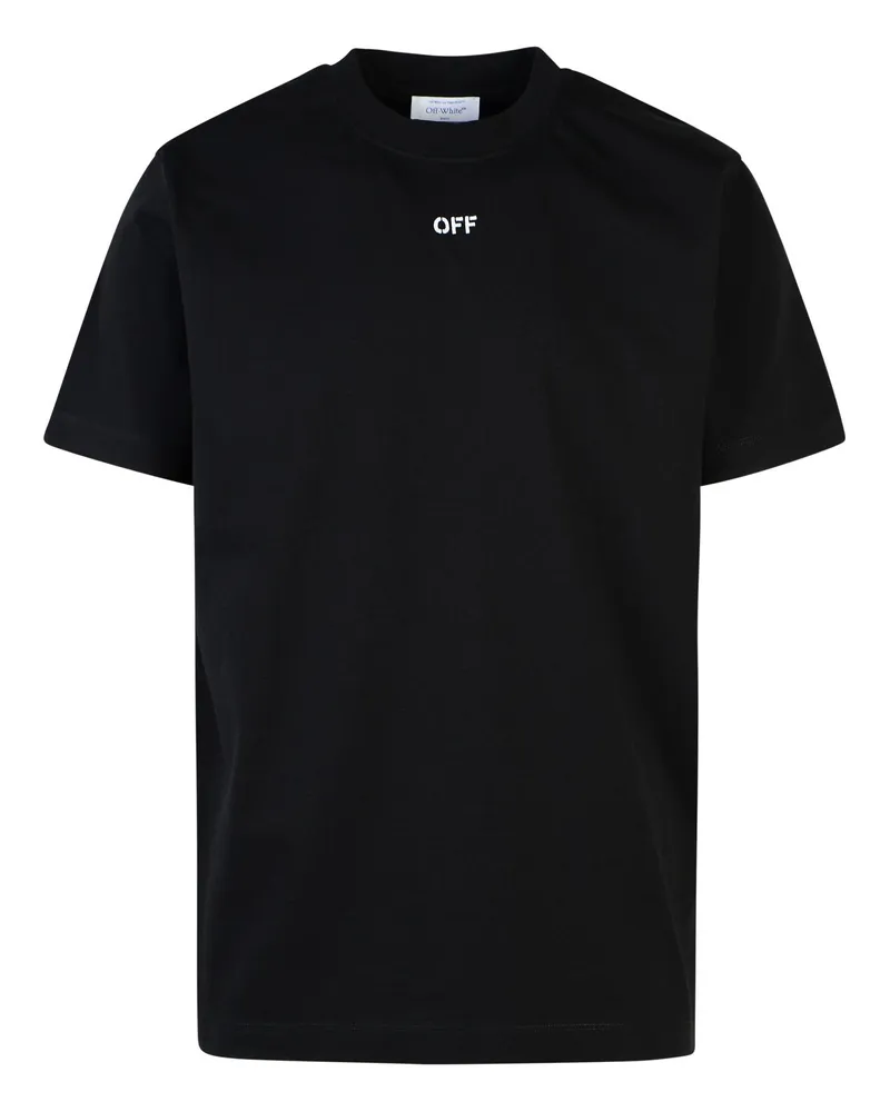 OFF-WHITE Stitch Arrow' schwarzes Baumwoll -T -Shirt Black