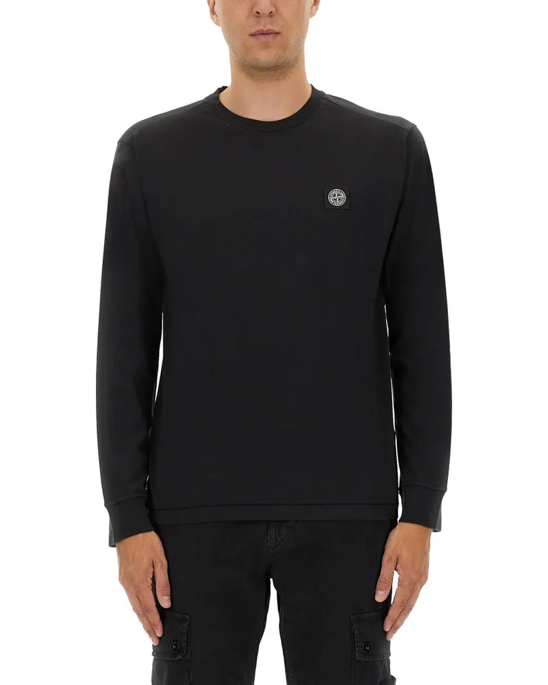 Stone Island Cotton Jersey T -Shirt Black