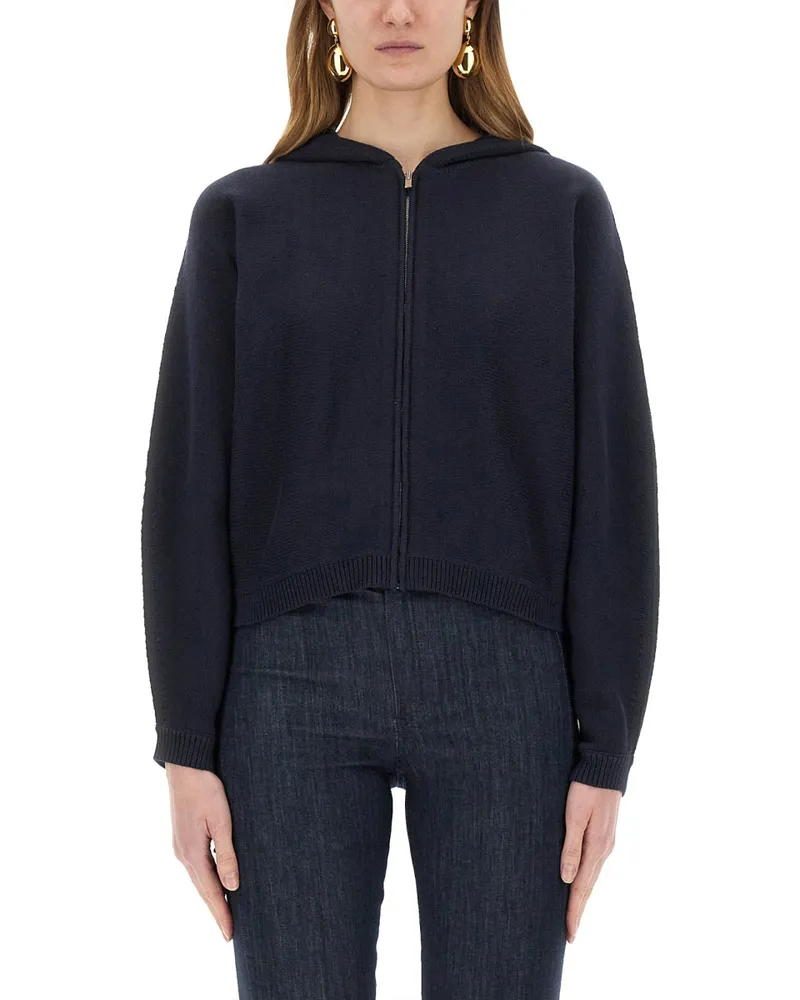 Theory Theorie Strick -Sweatshirt mit Reißverschluss Blue