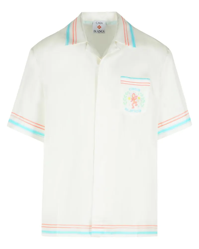 Casablanca Paris Weißes Seidenhemd „Dance Joy“ von White