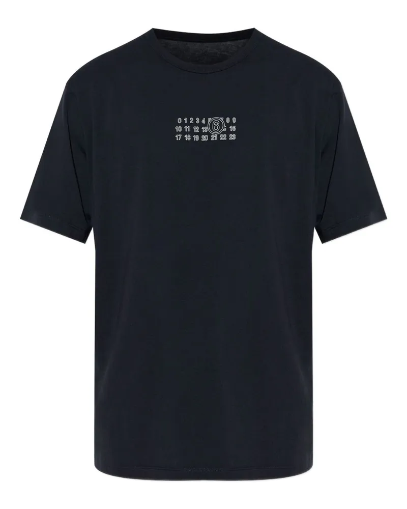 Maison Margiela Logo Baumwoll-T-Shirt Black