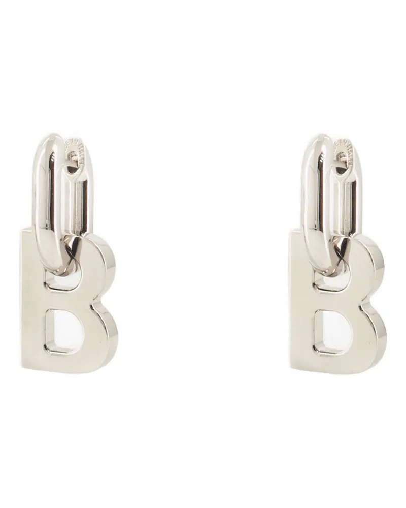 Balenciaga B Kette Xs Earp -Ohrring  Slick Silber Silber