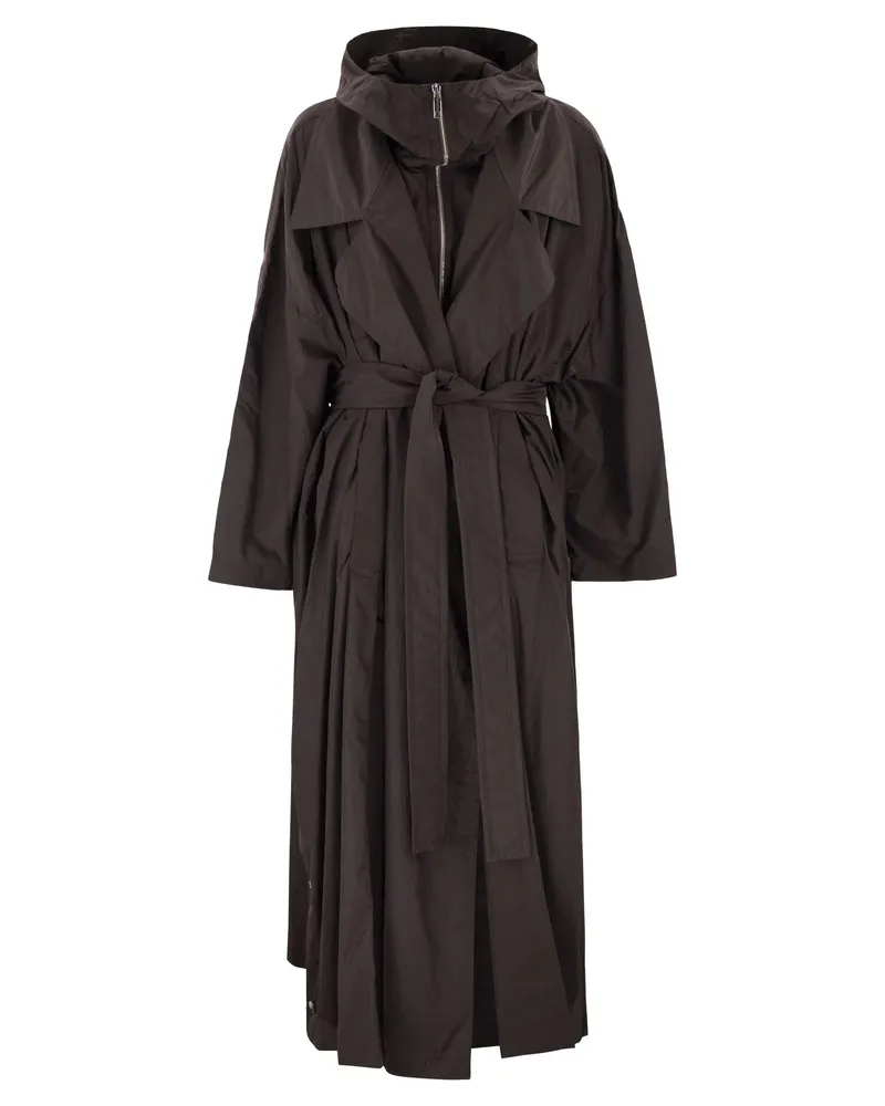 SPORTMAX Barbra1234 Übergroßer Taft-Trenchcoat Dark