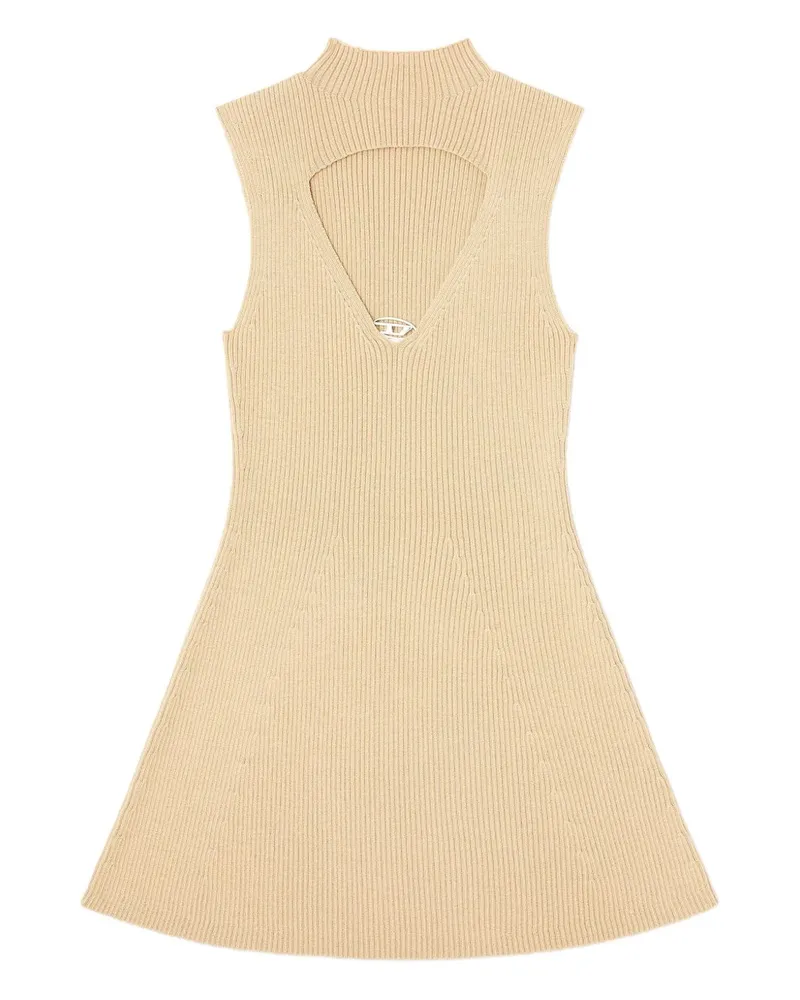 Diesel Wolle ausschneiden Kleid Beige