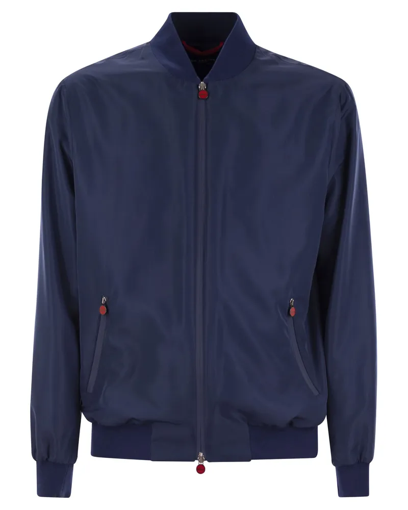 Kiton Sea Bomber Jacke im technischen Stoff Night