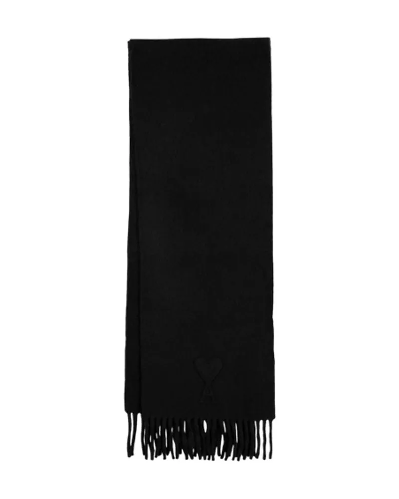 AMI Paris Adc Schal  Wolle Schwarz Schwarz
