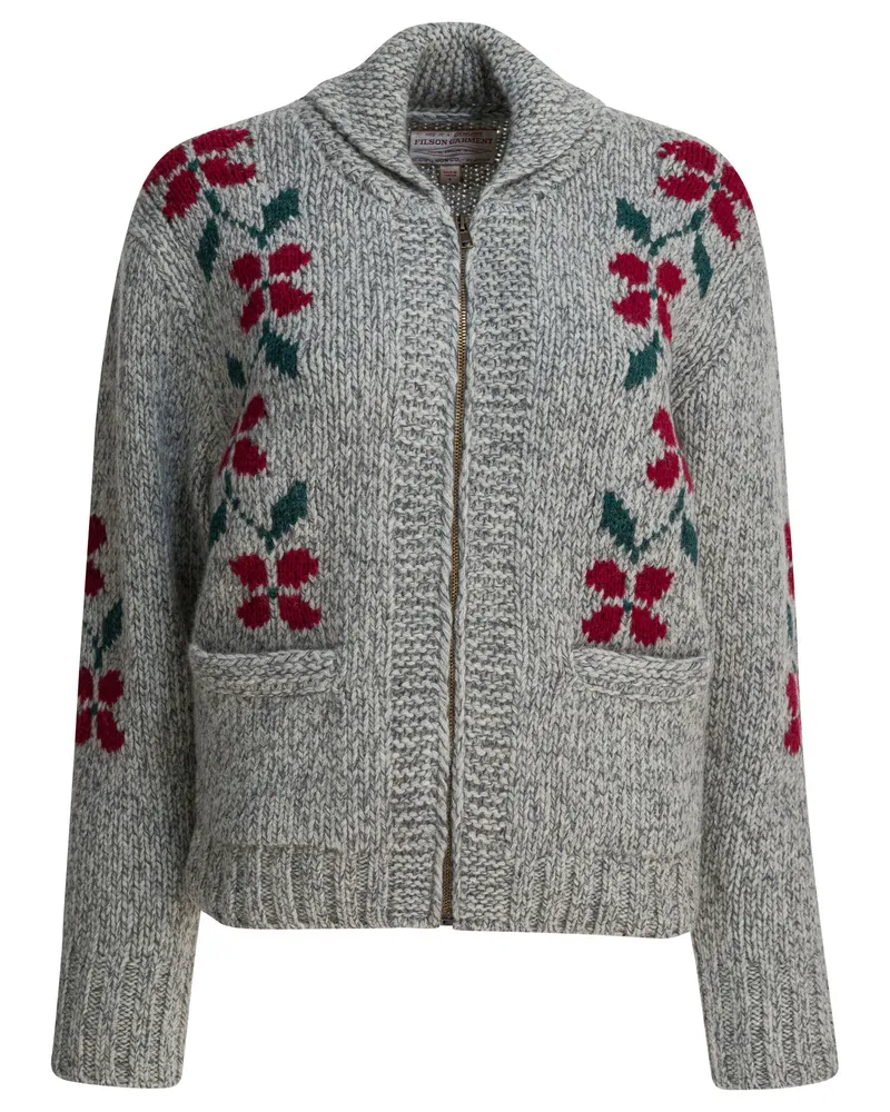 Filson Strickjacke aus -Wolle mit Reißverschluss Grey