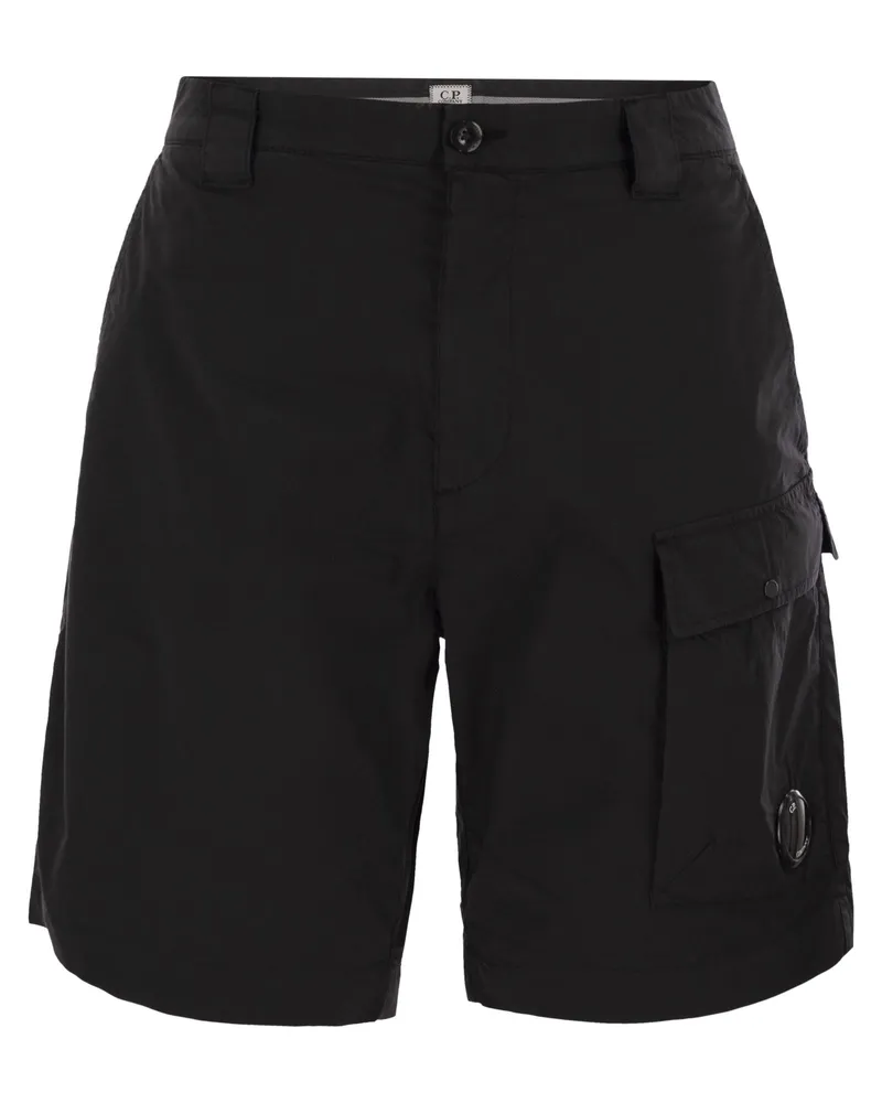 C.P. Company Cotton Cargo Shorts mit Objektiv Black