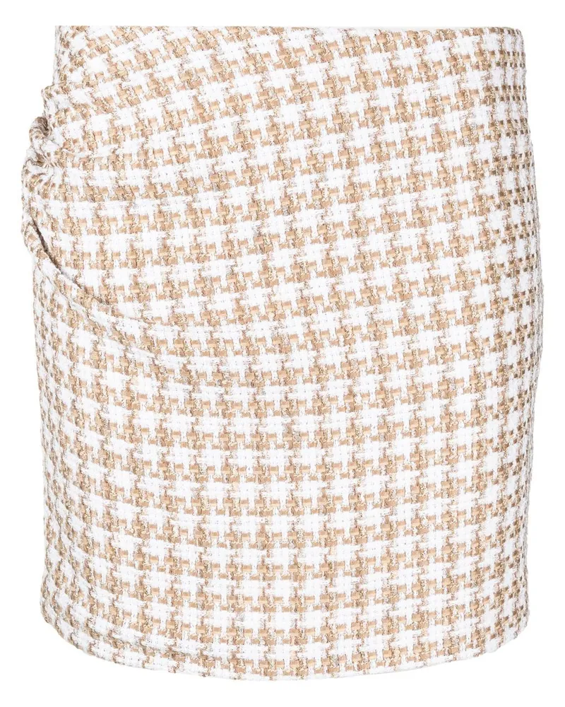 IRO Garna Baumwollmischungsseide Minirock Beige