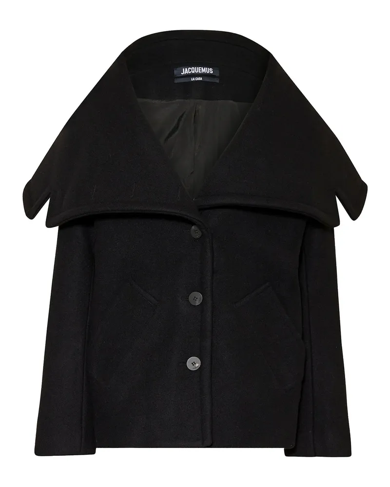 Jacquemus Le Caban Caruso drapierte Kragenjacke Black