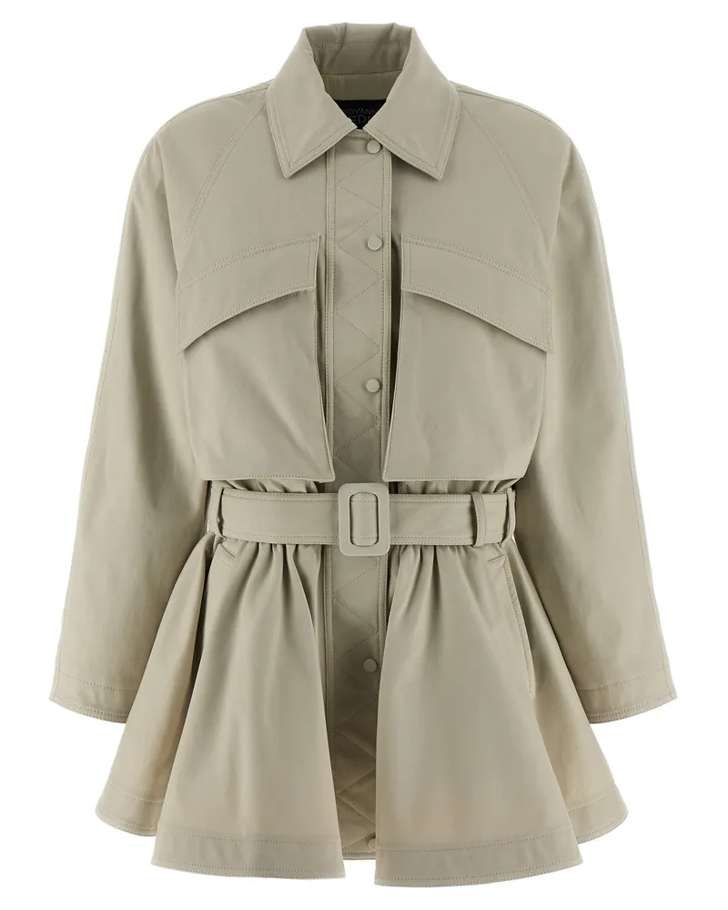 Giovanni Bedin Kleid mit Gürtel Beige