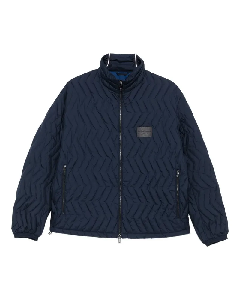Emporio Armani studelte die Down -Jacke Blue
