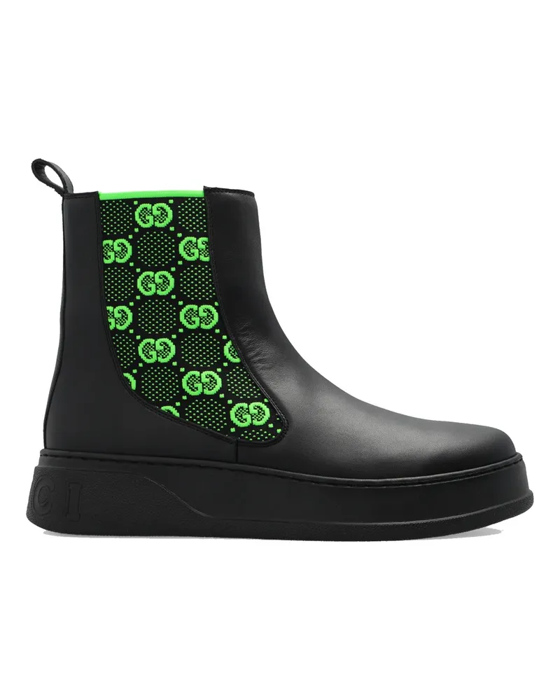 Gucci GG Lederstiefel Schwarz