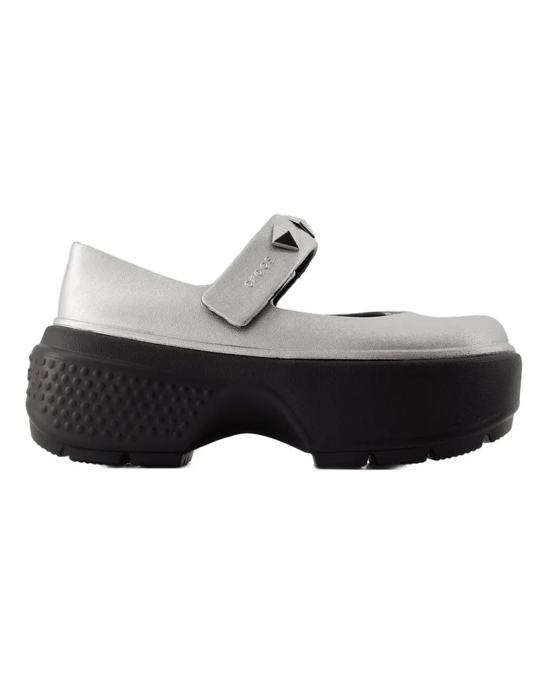 Crocs Stomp Mary Jane Ballerinas  Synthetisches Silber Silver