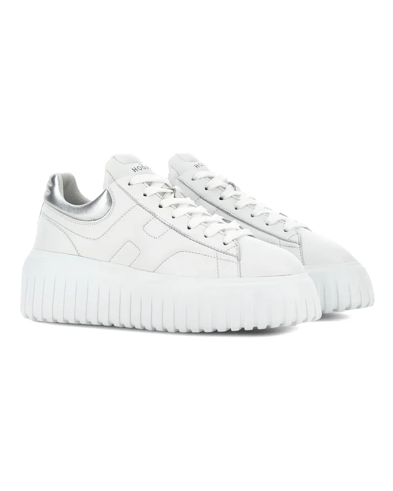 Hogan Sneakers H Stripes Bianca e Argento White