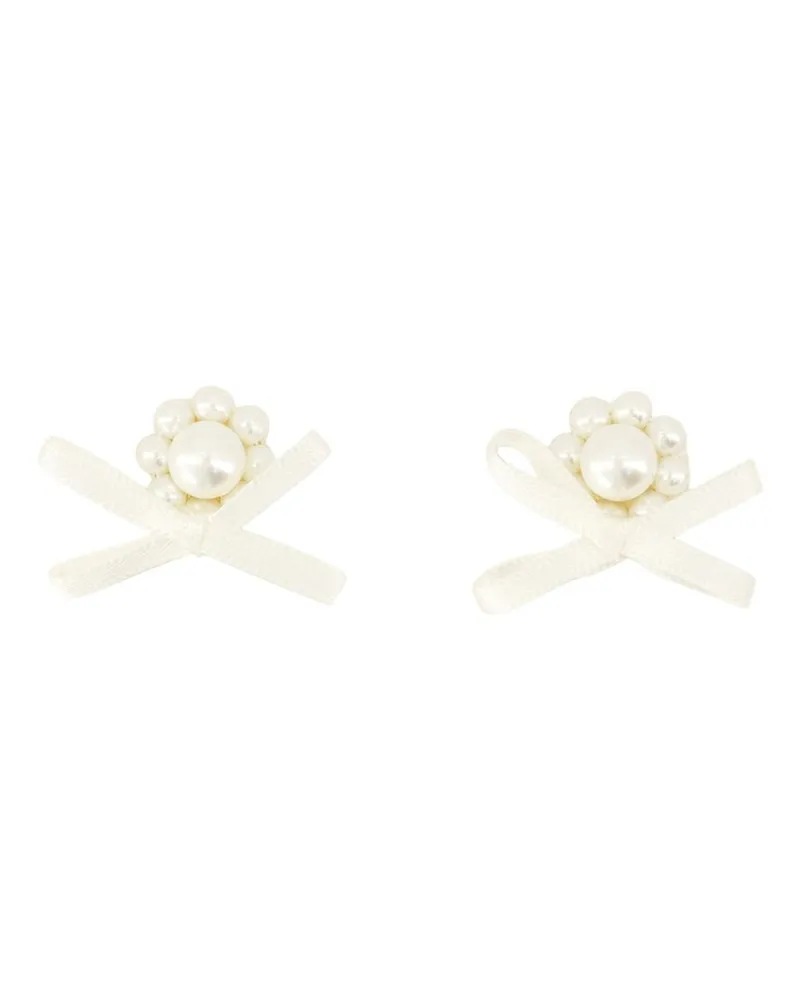 Simone Rocha Petite Daisy Ohrringe  Synthetic White Weiß